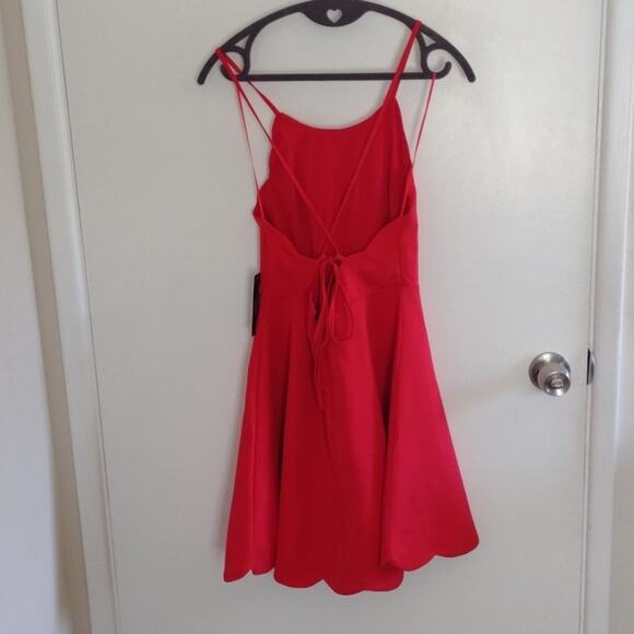 NWT Lulus Play On Curves Red Backless Scalloped Mini Dress S Sleeveless - Picture 14 of 14